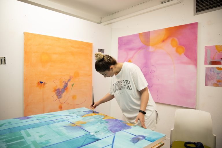 Yasaman Mollasalehi at work in the studio